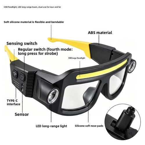 Portable Sensor LED Headlight Glasses